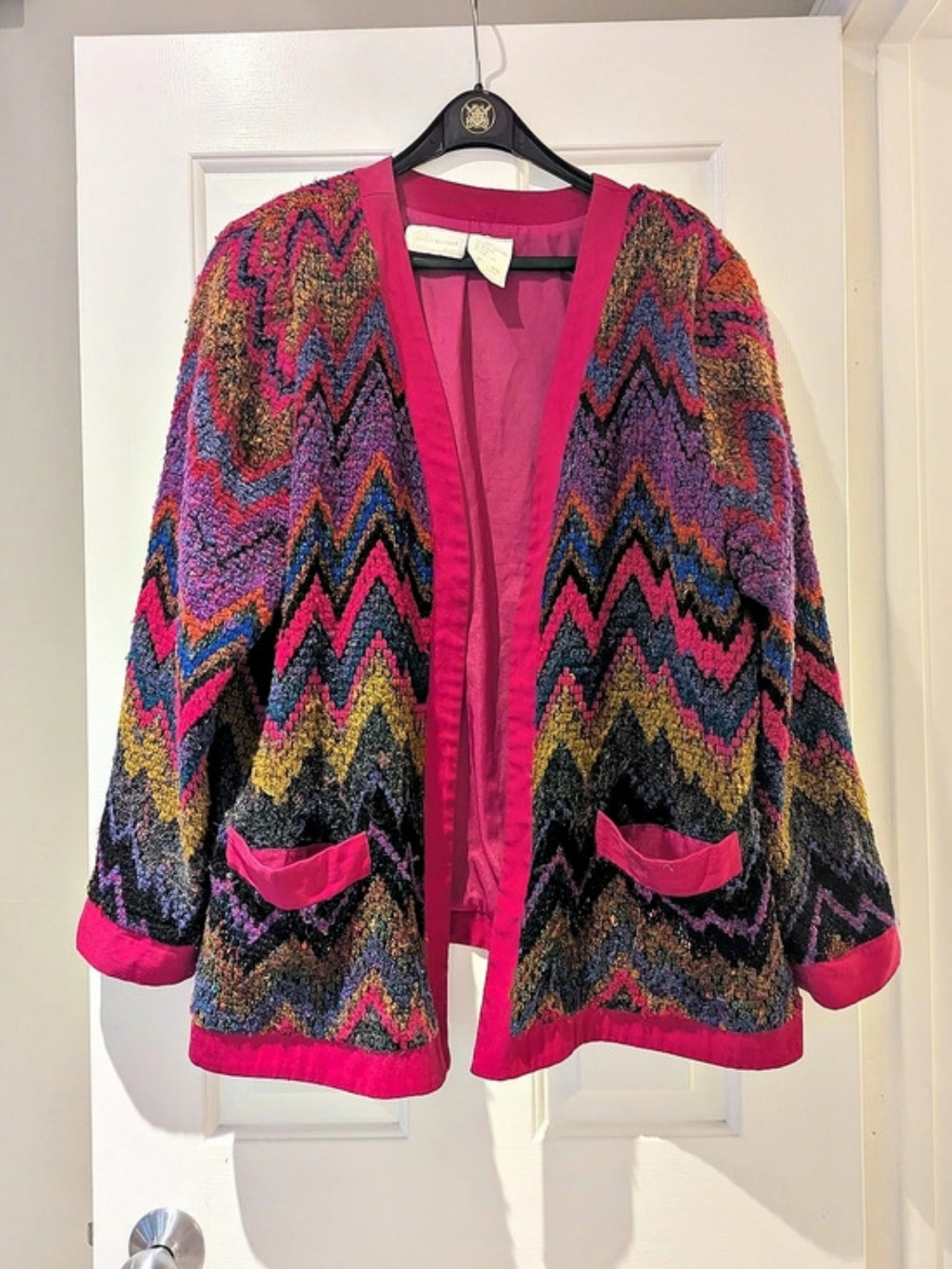 Vintage Boho Colorful Knit Cardigan Jacket Whimsigoth Dopamine Dressing L/XL/XXL
